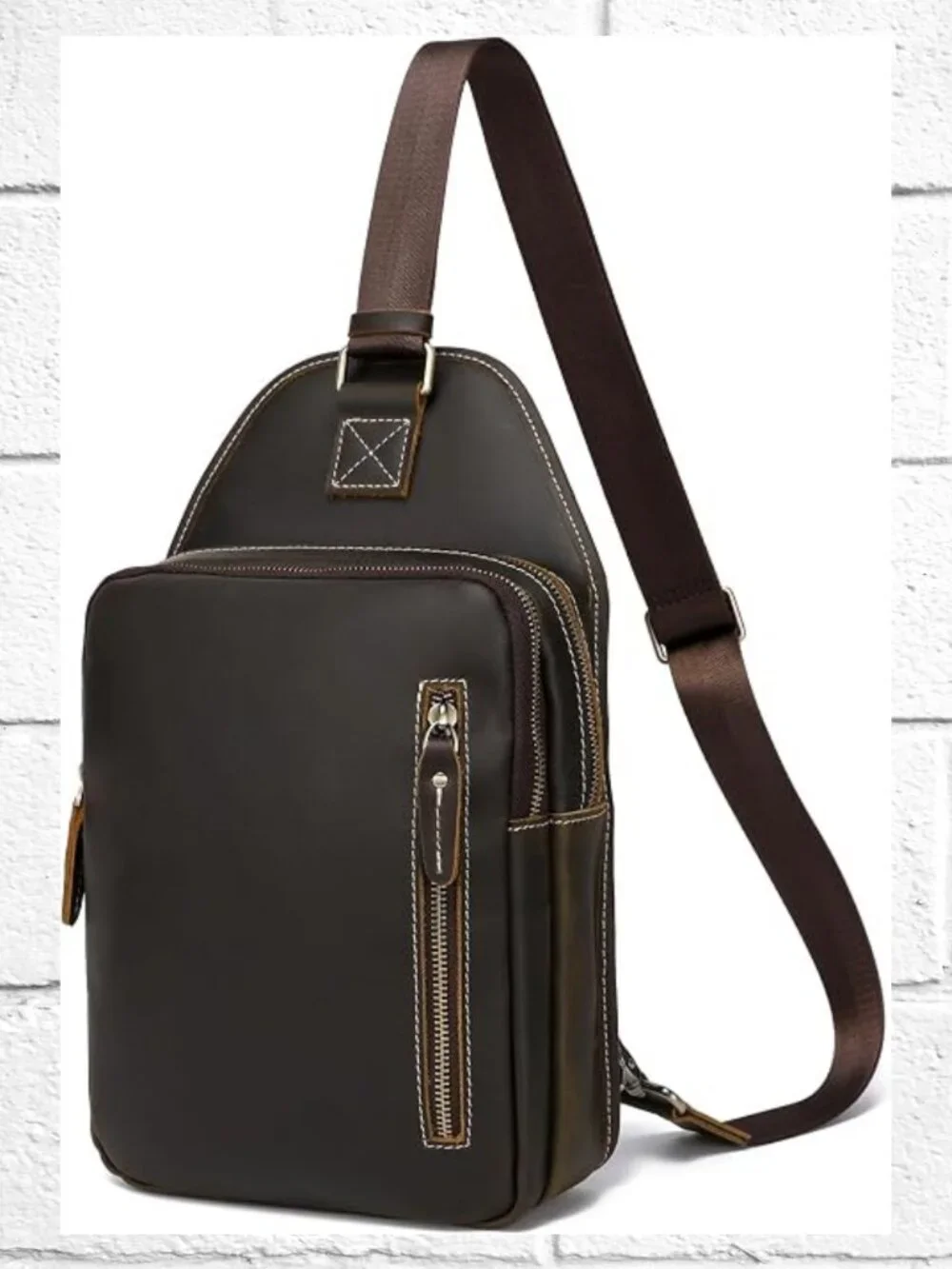 NWT! Lannsyne Full Grain Leather Shoulder Crossbody Bag with Gold-tone Hardware